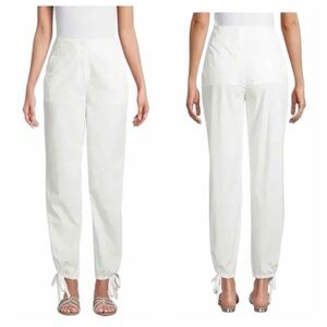 Rebecca Taylor Pants White Cotton Wide Leg Summer Spring Resort Vacation Lined